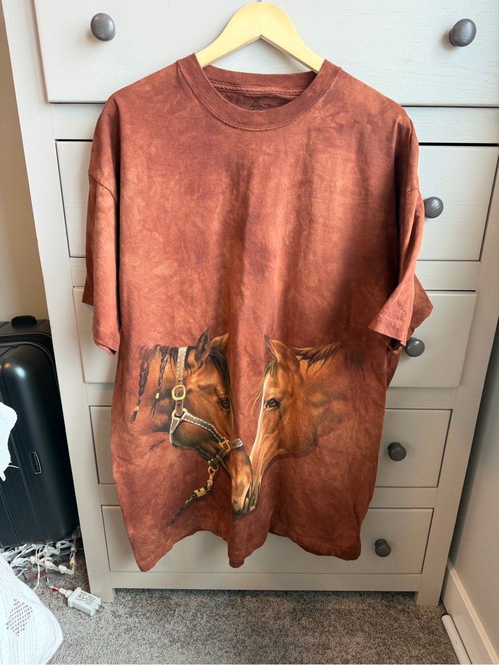 Vintage “The Mountain” Brown Horse Print Graphic Tee